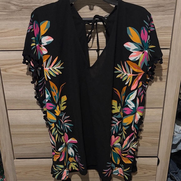 Xhilaration Other - Xhilaration Black Floral Swim Coverup